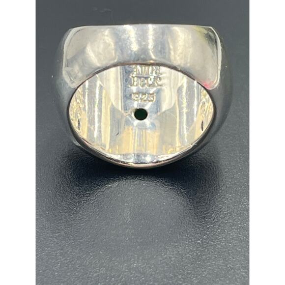 Anna Beck Sterling Silver Vermeil Chunky Oval Blue Quartz Gemstone Dots Ring 7.5 - Picture 10 of 11